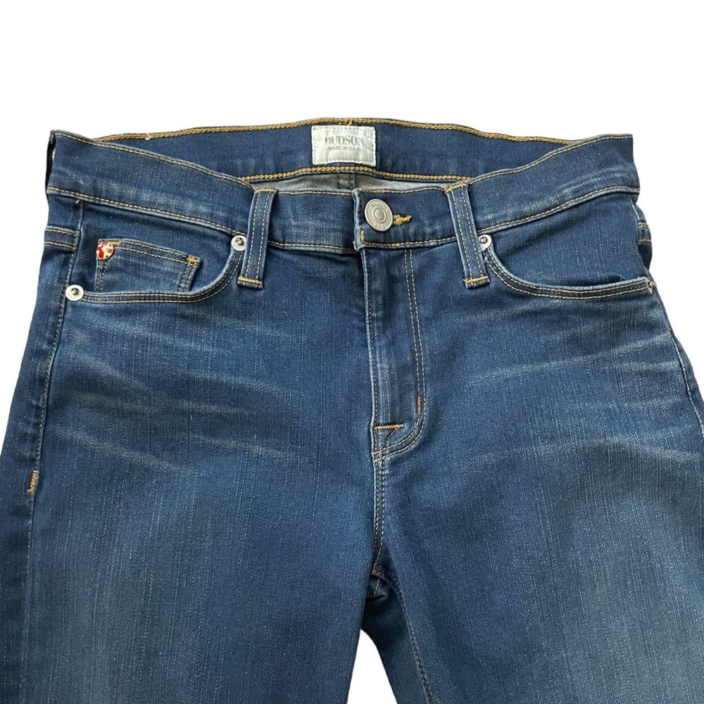 Hudson Love Midrise Bootcut Jeans Women’s Size 26 Dark Blue Denim Soft - Picture 3 of 12